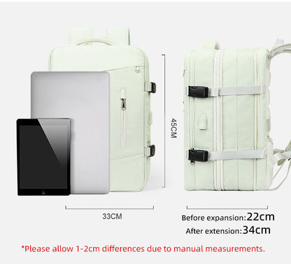 Anypack Backpack Purple Expandable Airplane Travel Bag For Women and Men Laptop Multifunctional Luggage Large Capacity-Backpacks-PEROZ Accessories