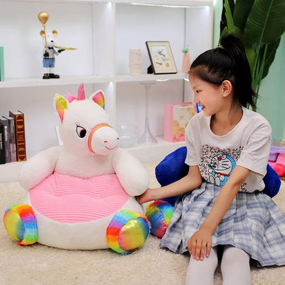 Anykidz Sofa Brown Bear Animal Shape Stuffed Soft Sofa Seat Cushion Room Decor for Kids-Kids Sofa-PEROZ Accessories