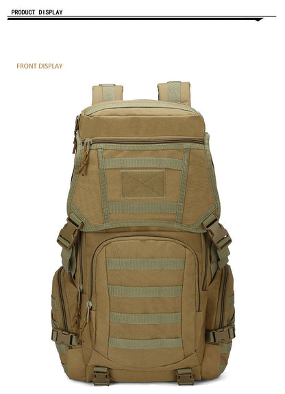 Anypack Backpack Khaki Camping Hiking Daypack Army Rucksack Outdoor Fishing Sport Hunting Climbing Waterproof Bag 50L-Backpacks-PEROZ Accessories