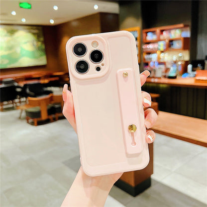 Anymob iPhone Pink Wrist Strap Stand Phone Case Soft Silicone Protection Back Cover-Mobile Phone Cases-PEROZ Accessories