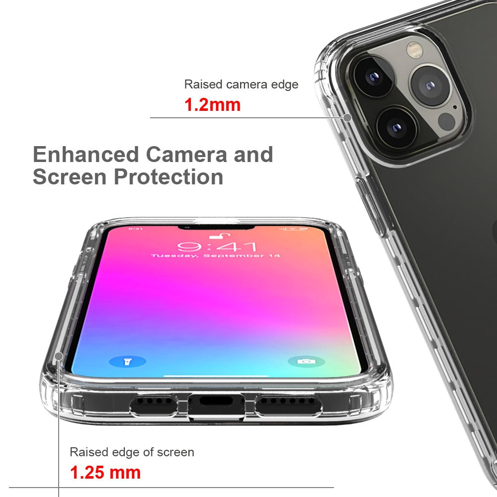 Anymob iPhone Clear Transparent Gradient Bumper Phone Case Silicone Shockproof Cover-Mobile Phone Cases-PEROZ Accessories