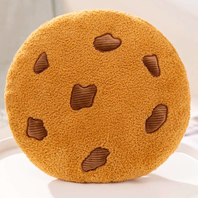 Anyhouz Plush Pillow Light Brown Chocolate Cookies Biscuit Shape Stuffed Soft Pillow Seat Cushion Room Decor 26cm-Pillow-PEROZ Accessories