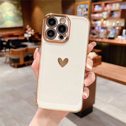 Anymob iPhone Case Pink Soft Silicone Bracelet Electroplate Love Heart Shockproof Strap Cover-Mobile Phone Cases-PEROZ Accessories
