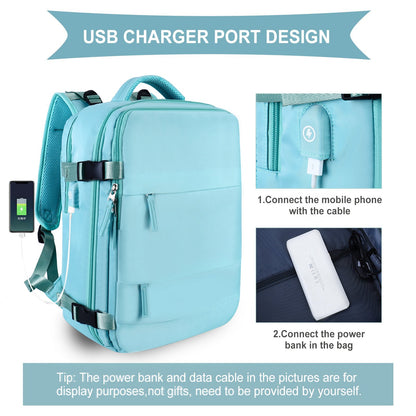 Anypack Backpack Purple Multi-Function Luggage Lightweight Waterproof Women&