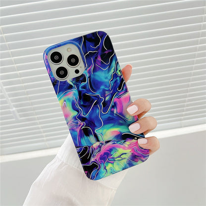 Anymob iPhone Case Pink Laser Gradient Marble Shockproof Bumper Cover Soft Silicone-Mobile Phone Cases-PEROZ Accessories