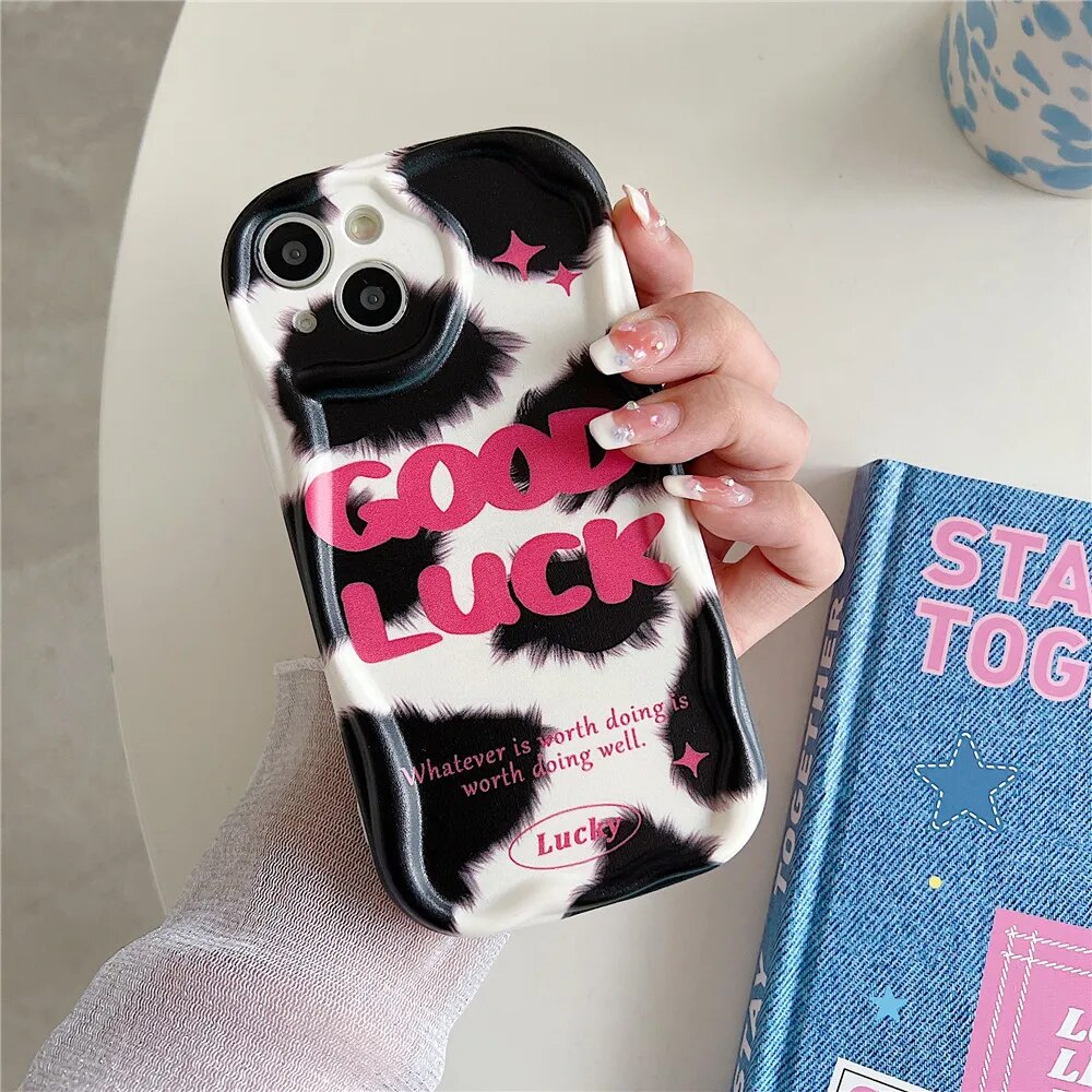 Anymob iPhone Case Shockproof White INS Graffiti Art Aesthetic Phone Case Lovely 3D Cream Soft Silicon Cover-Mobile Phone Cases-PEROZ Accessories