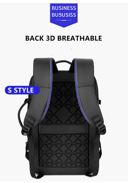Anypack Backpack Grey Large 15.6 inch Laptop Luggage Rucksack Waterproof Bag Pack USB Charging Travel Camera Student Bag-Backpacks-PEROZ Accessories