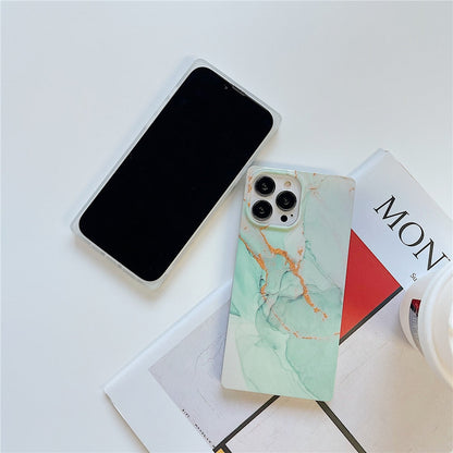 Anymob iPhone Violet Soft Square Marble Silicone Phone Case Shockproof Back Cover-Mobile Phone Cases-PEROZ Accessories