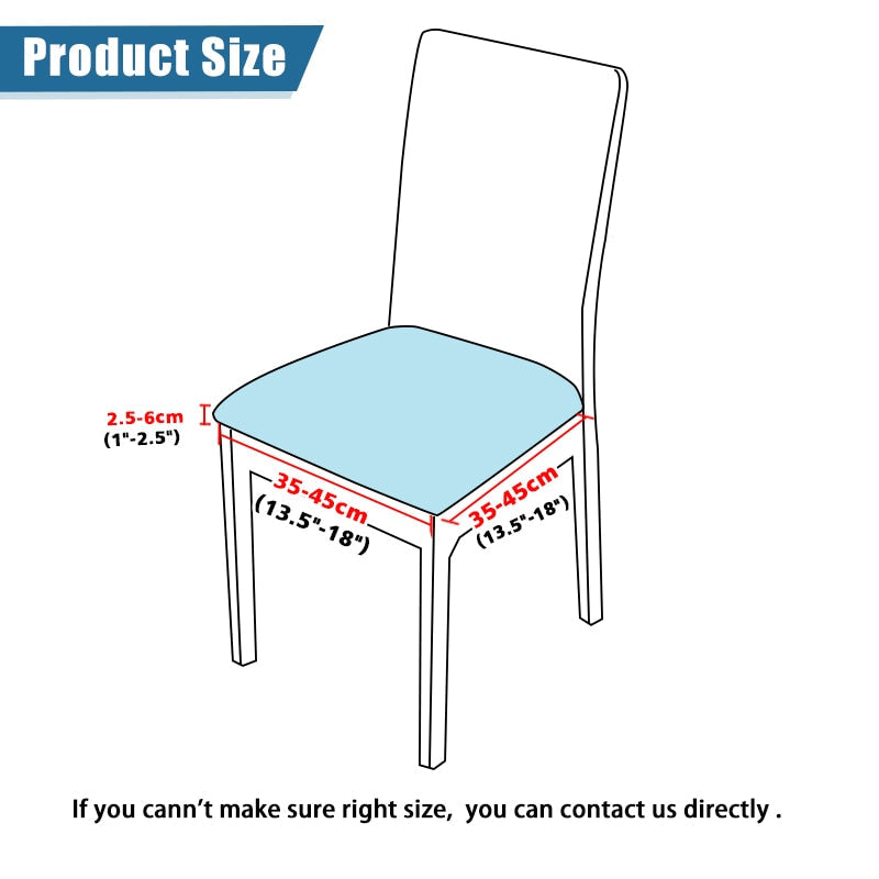 Anyhouz Chair Cover Multicolor Diagonal Print Stretch Seat Cover for Home Dinning Kitchen Washable Removable-Chair Cover-PEROZ Accessories