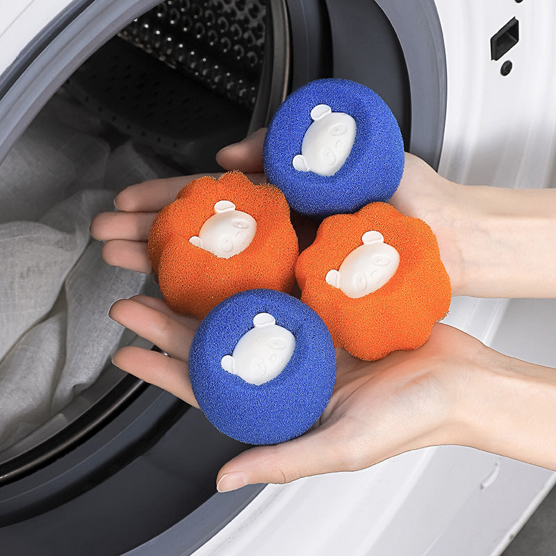 Anyhouz Magic Laundry Ball Orange Panda Sponge Reusable Pet Hair Lint Fiber Catcher Remover Tool For Washing Machine-Bathroom and Toilet Accessories-PEROZ Accessories