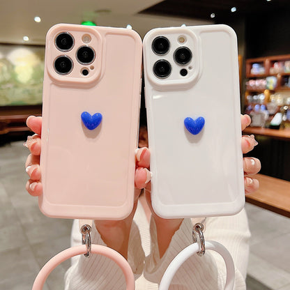 Anymob iPhone Black And Blue 3D Love Heart Bracelet Phone Case Shockproof Soft Silicone Cover-Mobile Phone Cases-PEROZ Accessories