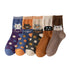 Anysox 5 Pairs Size 35-40 Mixed Color Cat Meow Cartoon Fashion Socks High Quality Woollen Stockings Foot Wear-Socks-PEROZ Accessories