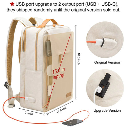 Anypack Backpack Light Gray Multifunctional Notebook Computer Student Schoolbag Large Capacity Travel Bag for Men and Women&