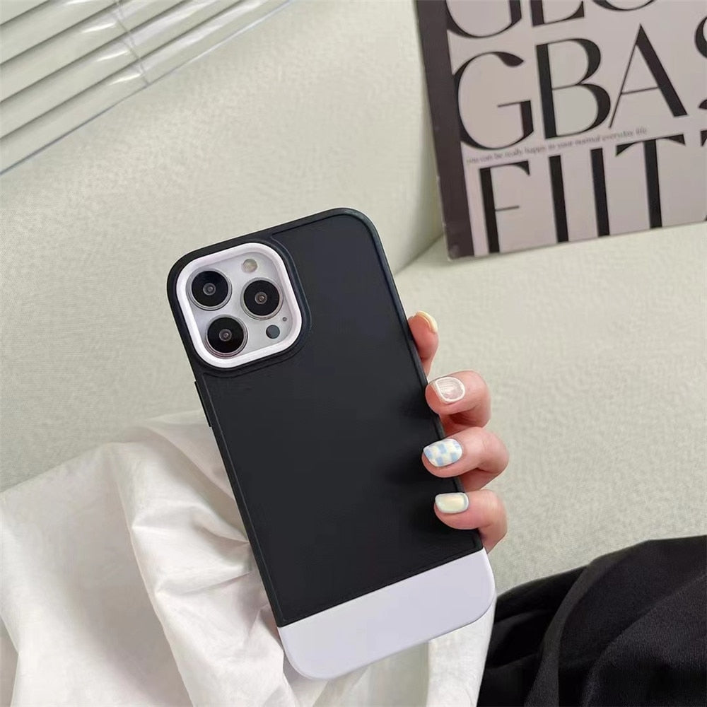 Anymob iPhone Black And Orange Shockproof Armor Matte Phone Case Hard Plastic Bumper Cover-Mobile Phone Cases-PEROZ Accessories