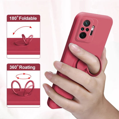 Anymob Xiaomi Redmi Case Purple Stand Ring Holder Strap Liquid Silicon Cover Phone Protection-Mobile Phone Cases-PEROZ Accessories