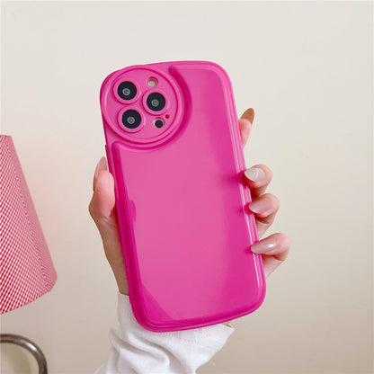 Anymob iPhone Magenta Candy Color Phone Case Round Camera Protection Silicone Cover-Mobile Phone Cases-PEROZ Accessories