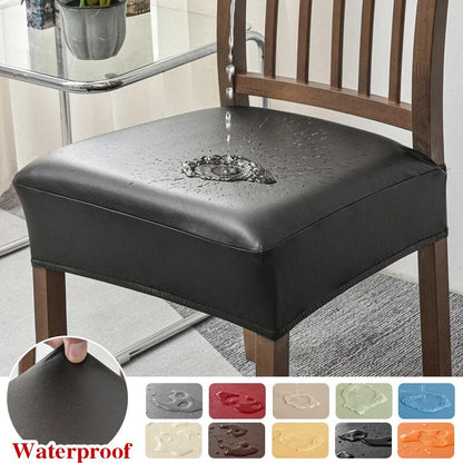 Anyhouz Chair Cover Orange PU Leather Seat Slipcover Chair Cover for Kitchen Hotel Banquet Dining Living Room-Chair Cover-PEROZ Accessories
