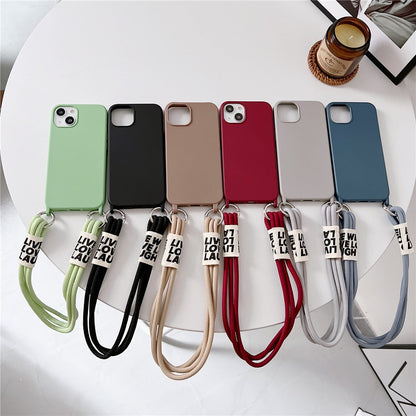 Anymob iPhone Case Green Simple Wrist Lanyard Strap Cord Lanyard Soft Silicone Cover-Mobile Phone Cases-PEROZ Accessories