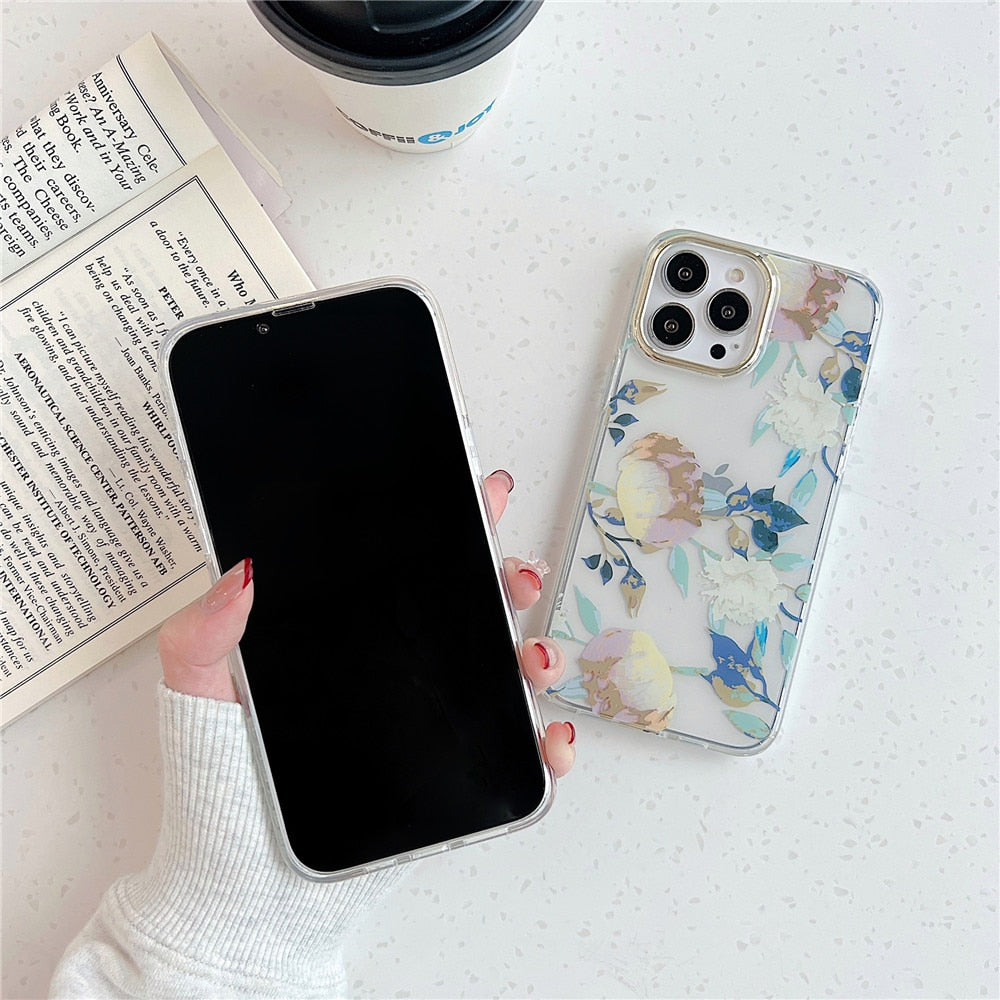 Anymob iPhone Daisy Yellow Case Vintage Flowers Phone Cases Soft Shockproof Back Cover-Mobile Phone Cases-PEROZ Accessories
