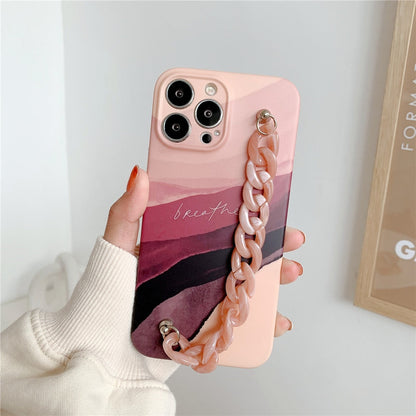 Anymob iPhone Green Leaf Art Painting Marble Bracelet Phone Case Shockproof Soft Silicone Cover-Mobile Phone Cases-PEROZ Accessories