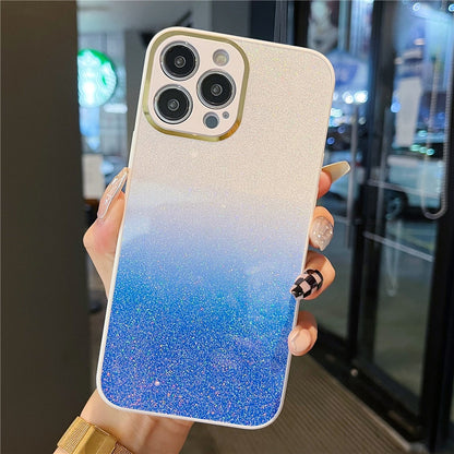 Anymob iPhone Case Pink Gradient Glitter Soft Shockproof Back Cover Shell-Mobile Phone Cases-PEROZ Accessories