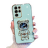 Anymob Samsung Case Sky Blue Shiny Glitter Quicksand Astronaut Phone Electroplate Stand Holder Cover-Mobile Phone Cases-PEROZ Accessories