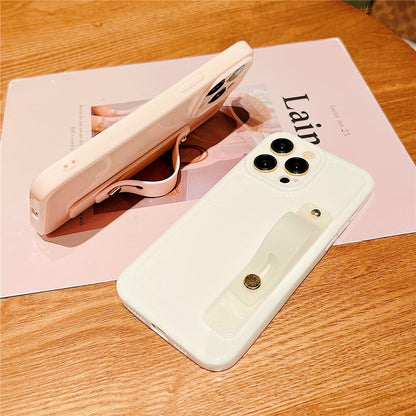 Anymob iPhone Black Wrist Strap Stand Phone Case Soft Silicone Protection Back Cover-Mobile Phone Cases-PEROZ Accessories