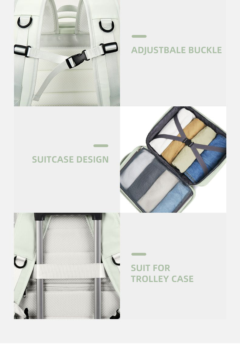 Anypack Backpack Gray Expandable Airplane Travel Bag For Women and Men Laptop Multifunctional Luggage Large Capacity-Backpacks-PEROZ Accessories