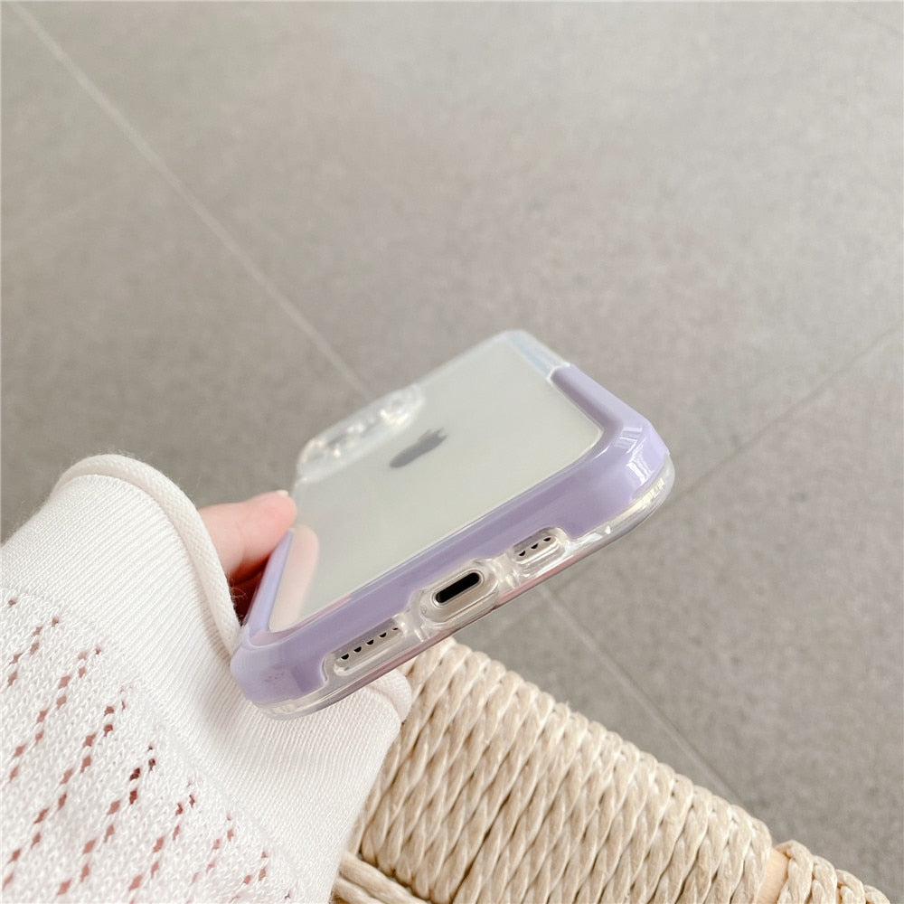 Anymob iPhone Case Black Transparent Holder Stand Bracket Clear Shockproof Bumper Soft Phone Cover-Mobile Phone Cases-PEROZ Accessories