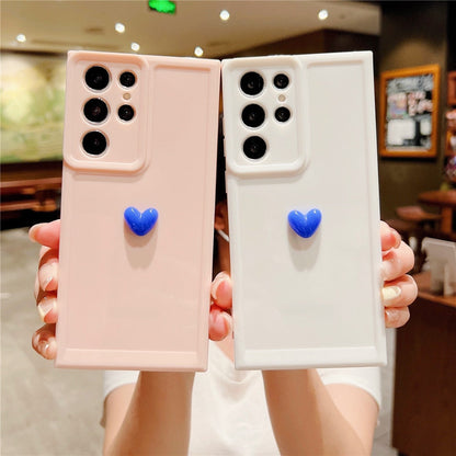 Anymob Samsung Pink With Pink Cute 3D Love Heart Case Shockproof Soft Silicone Phone Back Cover-Mobile Phone Cases-PEROZ Accessories
