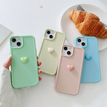 Anymob iPhone Case Tea Green Colorful Love Heart Candy Color Soft Silicone Shockproof Back Cover Bumper-Mobile Phone Cases-PEROZ Accessories