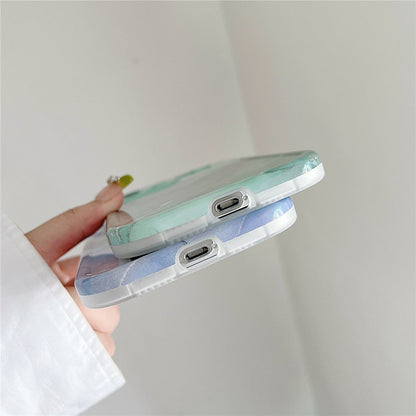 Anymob iPhone Case Ocean Blue Fashion Marble Soft Silicone Shockproof Lens Camera Protection Cover-Mobile Phone Cases-PEROZ Accessories