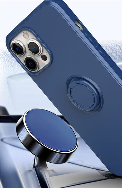 Anymob iPhone Case Gray Shockproof Silicone Ring Holder Magnetic Stand Back Cover-Mobile Phone Cases-PEROZ Accessories