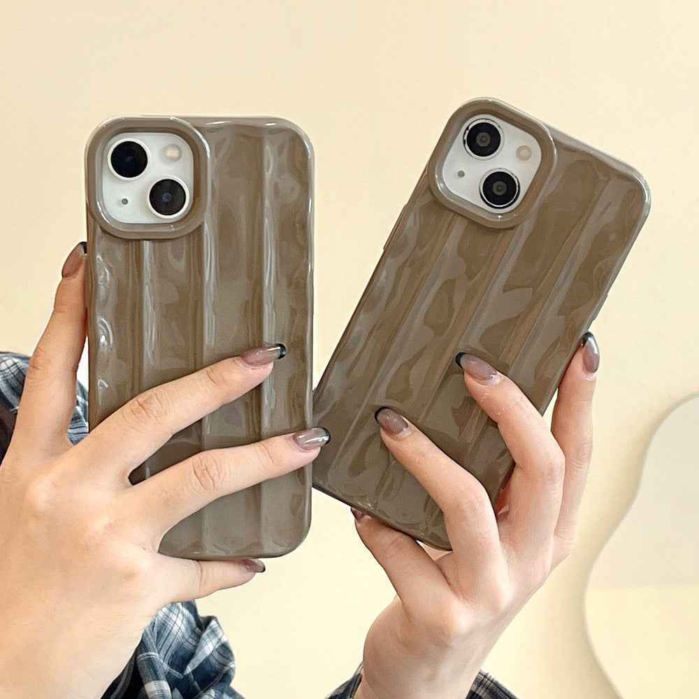 Anymob iPhone Case Brown Water Ripple Design Silicone Cover-Mobile Phone Cases-PEROZ Accessories