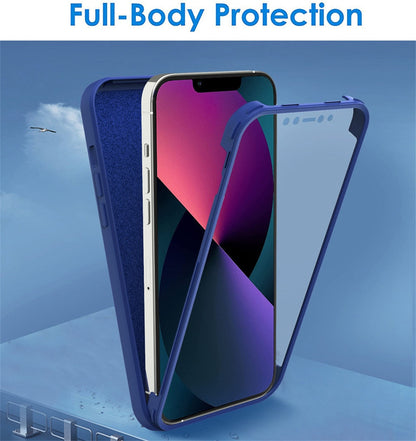 Anymob iPhone Blue Silicon Transparent Tempered Glass Shockproof Phone Case Soft Cover-Mobile Phone Cases-PEROZ Accessories