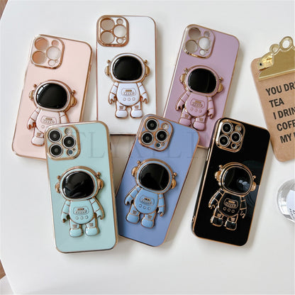 Anymob iPhone Case Mint Green Luxury Astronaut Kickstand Soft Silicon Plating Bumper Back Cover-Mobile Phone Cases-PEROZ Accessories