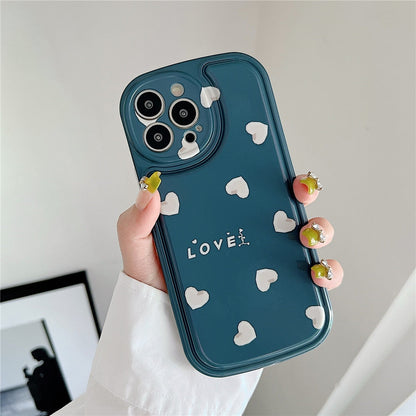 Anymob iPhone Case White Love Heart Phone Soft Silicone Shockproof Camera Protection Bumper Cover-Mobile Phone Cases-PEROZ Accessories