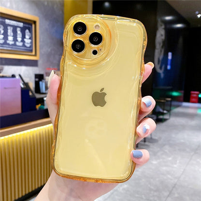 Anymob iPhone Teal Transparent Fluorescent Curly Wave Case Shockproof Silicone Cover-Mobile Phone Cases-PEROZ Accessories
