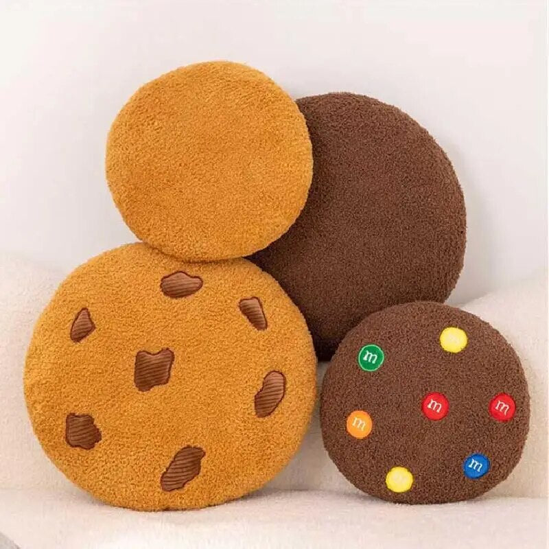 Anyhouz Plush Pillow Light Brown Chocolate Cookies Biscuit Shape Stuffed Soft Pillow Seat Cushion Room Decor 10cm-Pillow-PEROZ Accessories