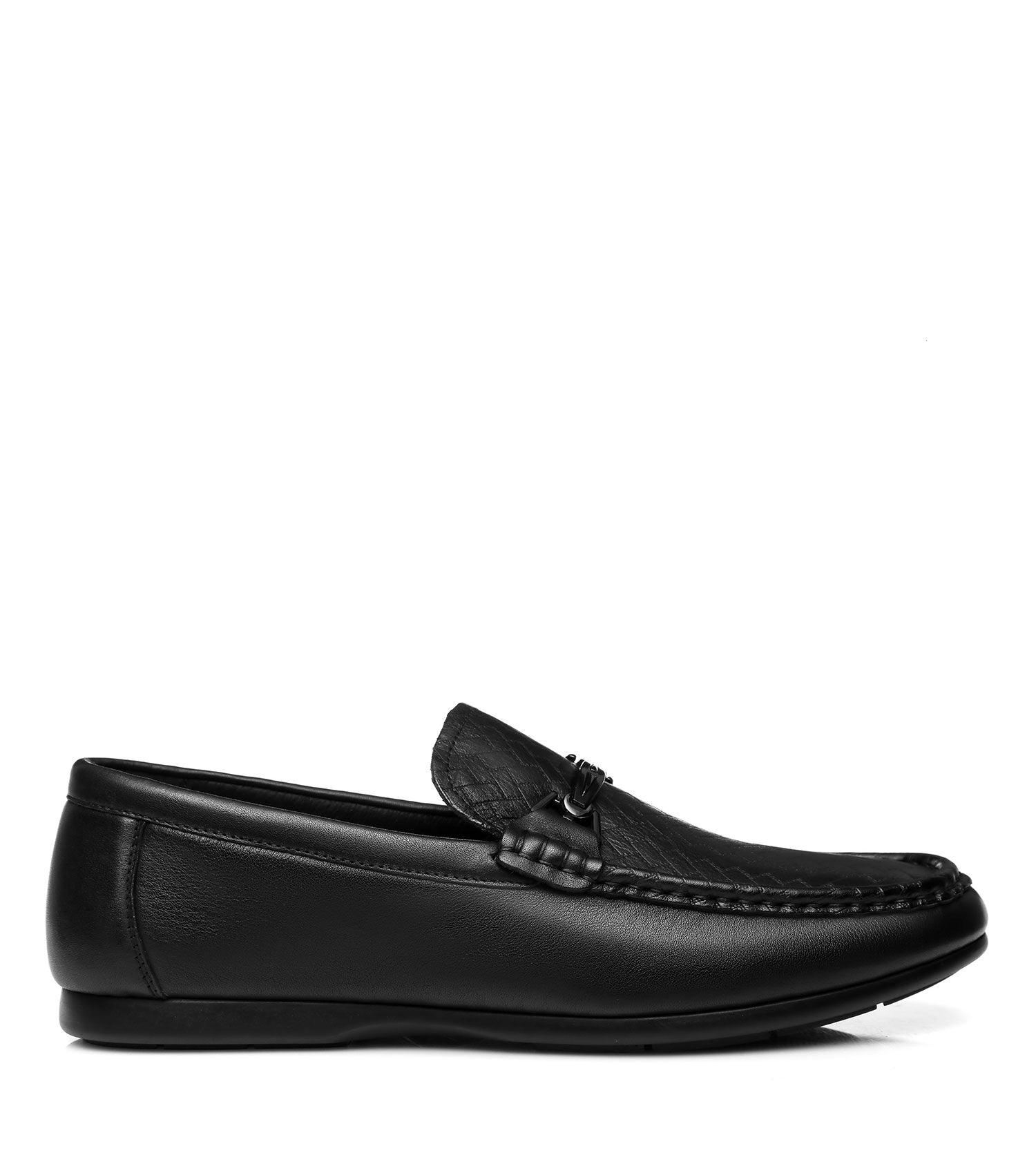 TARRAMARRA Nixon Men Leather Casual Flat Moccasin Black-Loafers &amp; Moccasins-PEROZ Accessories