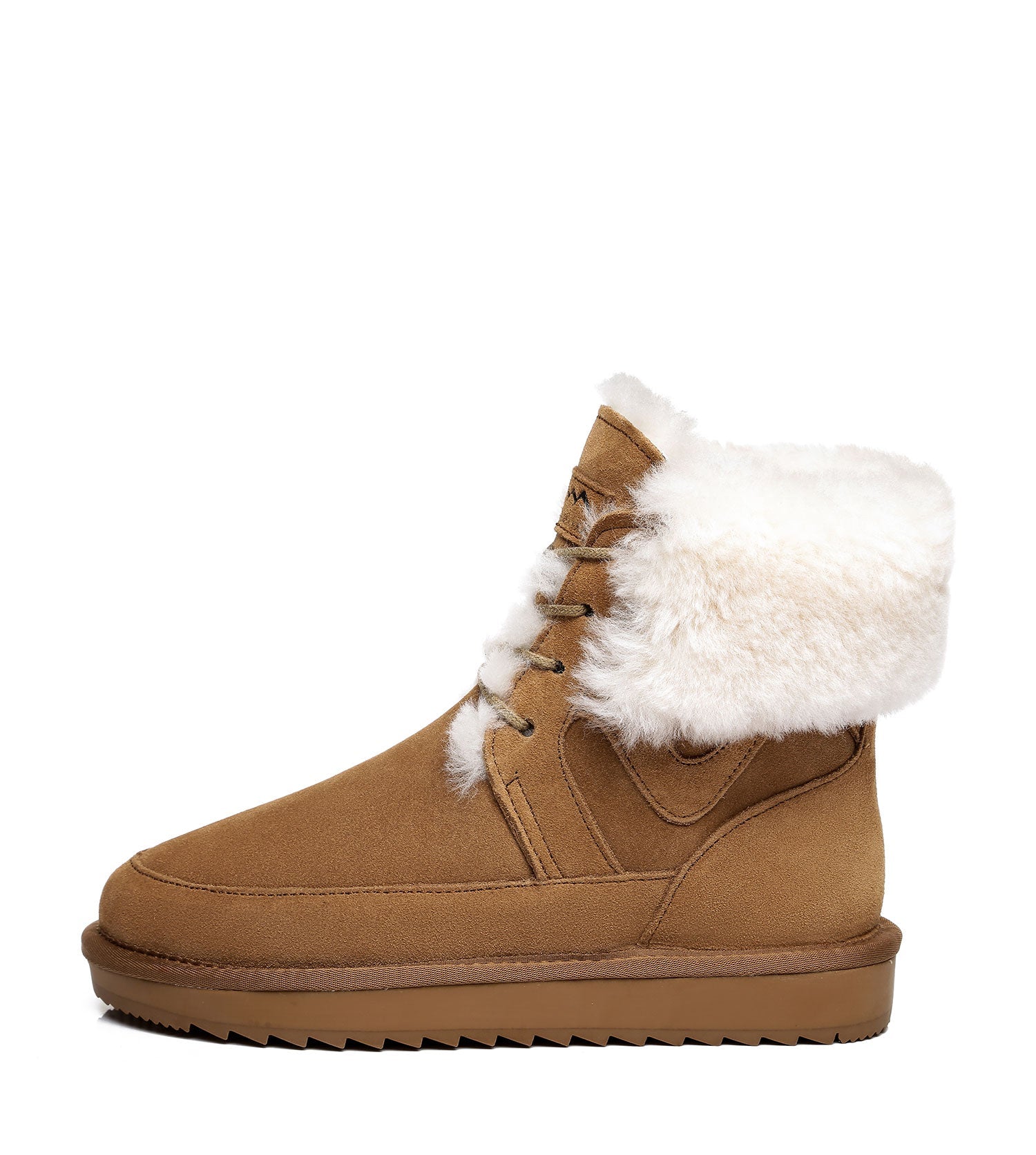 TARRAMARRA Dora Fashion Lace Up Sheepskin Wool Suede Boots-Boots-PEROZ Accessories