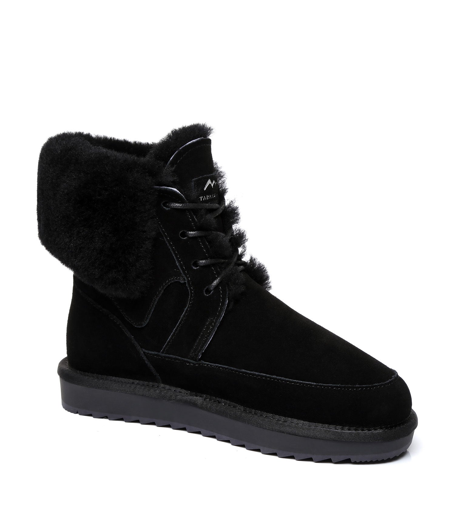 TARRAMARRA Dora Fashion Lace Up Sheepskin Wool Suede Boots-Boots-PEROZ Accessories