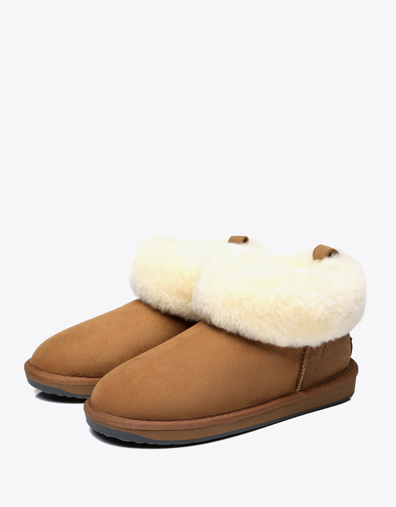 Tarramarra Emmy Women Sheepskin Slippers Fluffy Collar-Boots-PEROZ Accessories