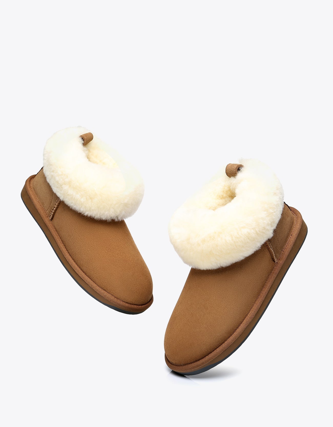 Tarramarra Emmy Women Sheepskin Slippers Fluffy Collar-Boots-PEROZ Accessories