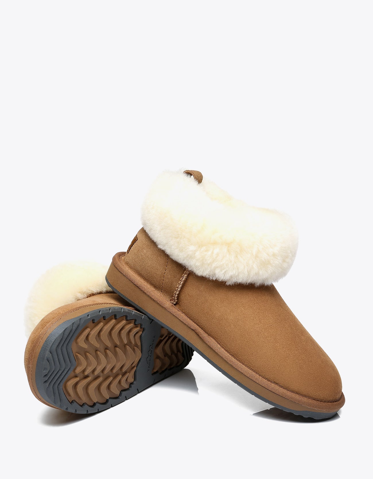 Tarramarra Emmy Women Sheepskin Slippers Fluffy Collar-Boots-PEROZ Accessories