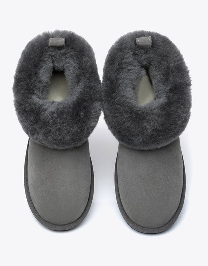 Tarramarra Emmy Women Sheepskin Slippers Fluffy Collar-Boots-PEROZ Accessories