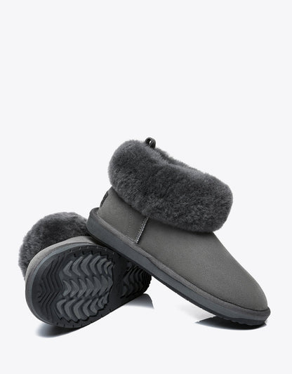 Tarramarra Emmy Women Sheepskin Slippers Fluffy Collar-Boots-PEROZ Accessories