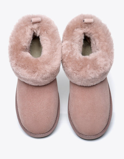 Tarramarra Emmy Women Sheepskin Slippers Fluffy Collar-Boots-PEROZ Accessories