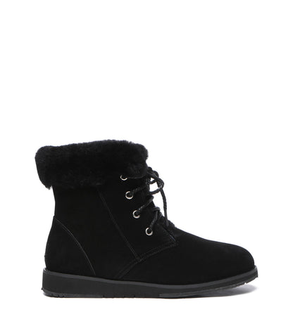 TARRAMARRA Lace Up Ankle Fashion Sheepskin Women UGG Boots Bonnie-Boots-PEROZ Accessories