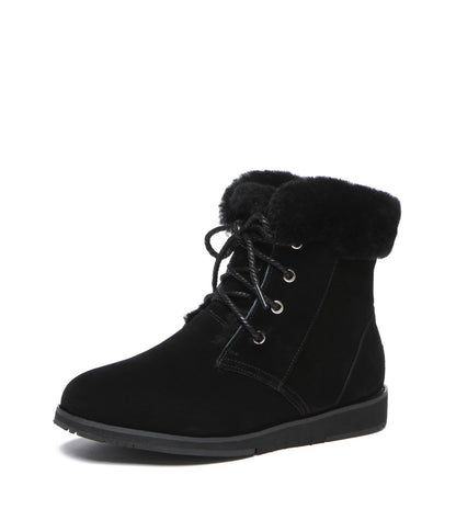 TARRAMARRA Lace Up Ankle Fashion Sheepskin Women UGG Boots Bonnie-Boots-PEROZ Accessories